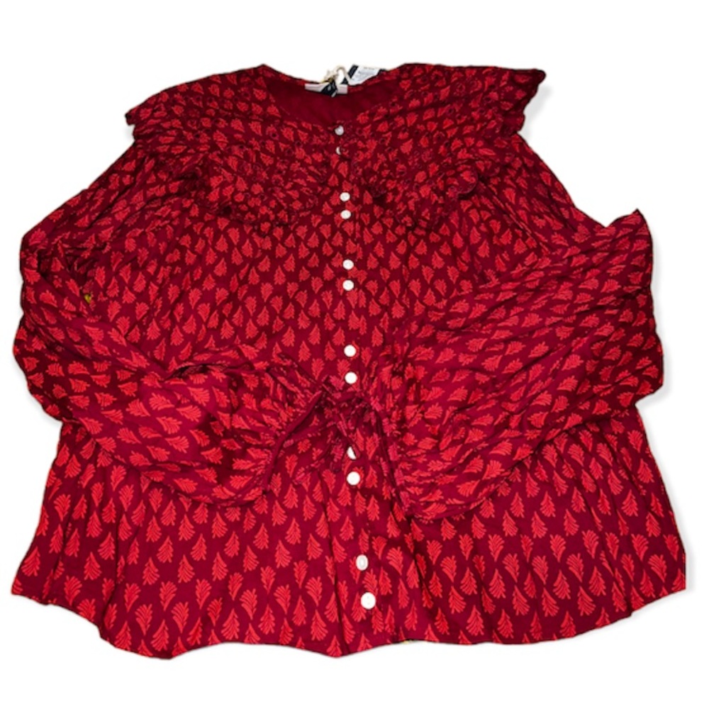 Red Collared Shirt (Prairie Look) | Universal Thread - Picture 3 of 4